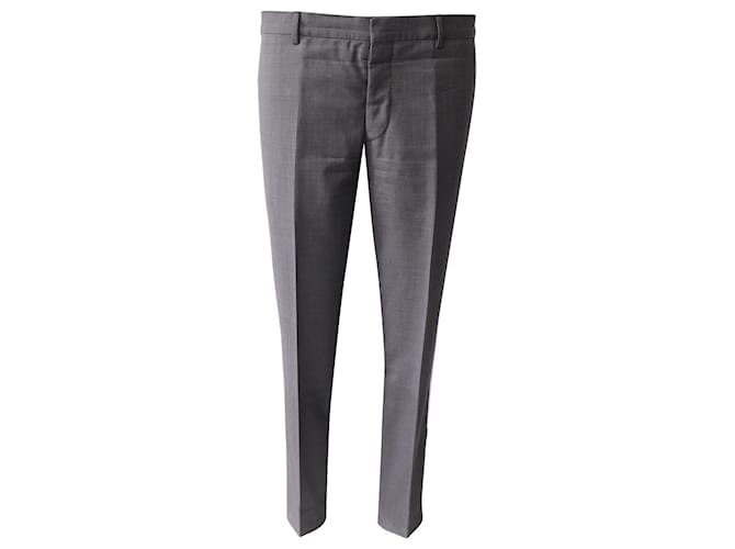 Pantalón Prada Tailored en Grey Lana Vergine Gris  ref.596194
