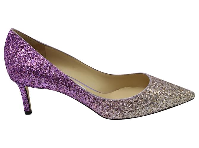 Jimmy Choo Romy 60 Champagne/Pink Violet heels Purple ref.596246
