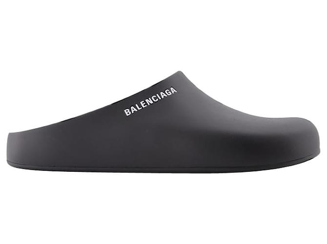 Balenciaga Geschlossene Poolrutsche aus schwarzem und weißem Gummi  ref.596284