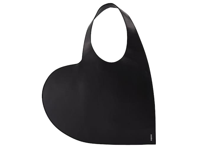 Coperni Heart Tote Bag in Black Leather Pony-style calfskin  ref.596295