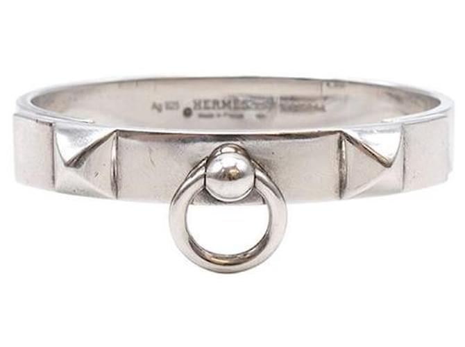 Ring Hermès Bracelet Collier de Chien en argent massif XS Métal Argenté Métallisé  ref.596438