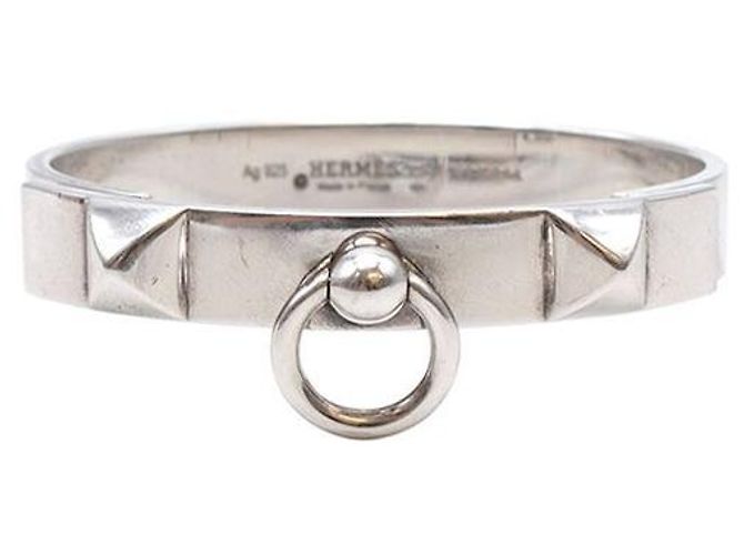 Ring Hermès Pulsera Collier de Chien de plata de ley XS Metálico