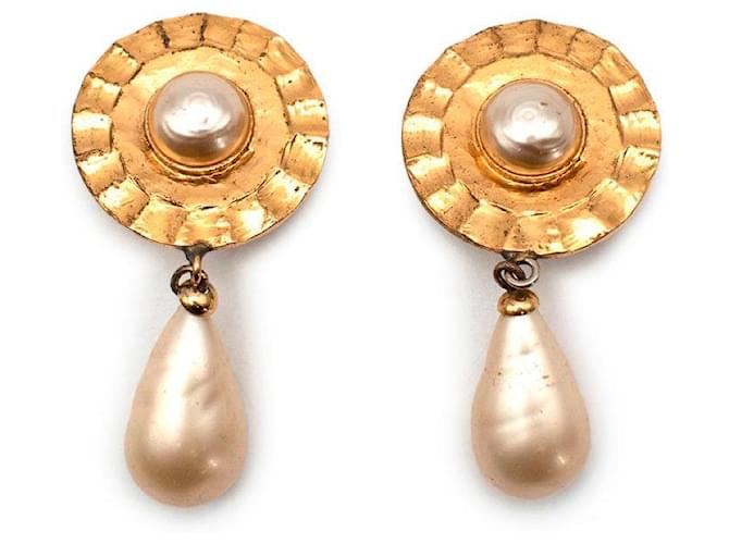 chanel gold drop earrings vintage