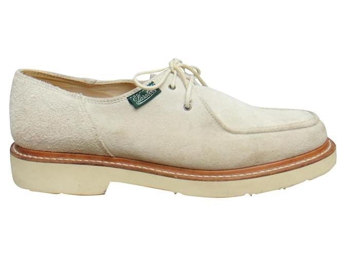 derbies Paraboot vintage p 39,5 Daim Blanc cassé  ref.596511