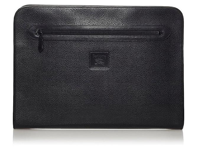 Burberry Leather Clutch Bag Black Pony-style calfskin  ref.596520