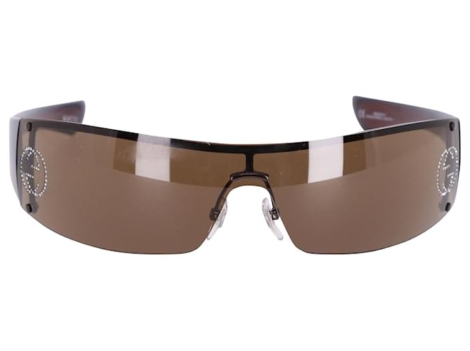 Gucci GG 1824 Rectangle Shield Sunglasses in Brown Acetate Cellulose fibre  ref.596560
