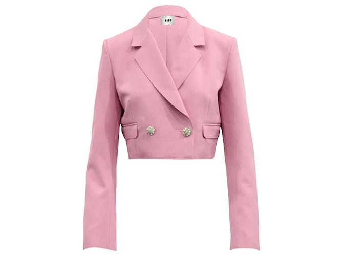Kurzer MSGM-Blazer aus rosafarbenem Polyester Pink  ref.596601