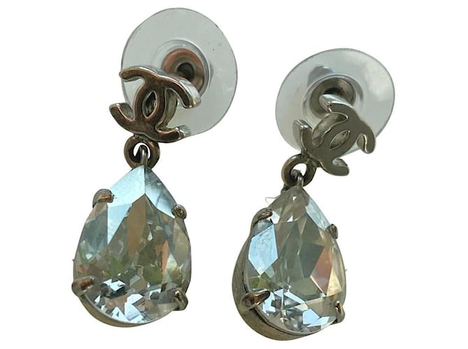 Chanel Earrings Silvery Metal  ref.596605
