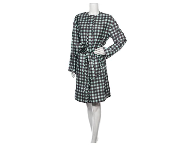Diane Von Furstenberg Dresses Green Grey Silk Wool  ref.596642