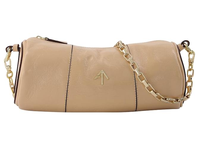 Autre Marque Cylinder Bag in Beige Leather  ref.596646