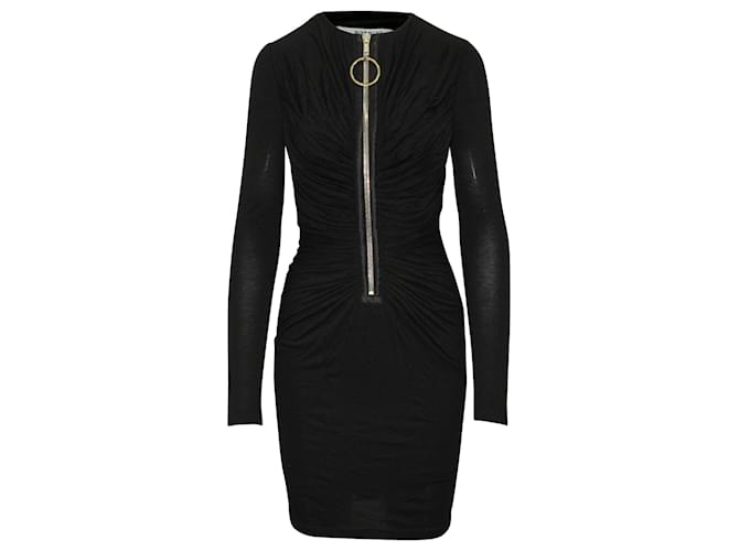 Givenchy Zip Front Mini Dress in Black Viscose Cellulose fibre  -  Joli Closet