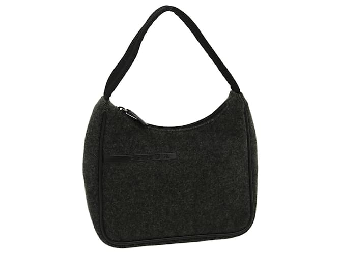 PRADA Hand Bag Wool Gray Auth ar7053 Grey  ref.596739