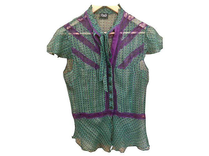 Dolce & Gabbana Camicia con Motivo Geometrico e Fili d'Oro Multicolore