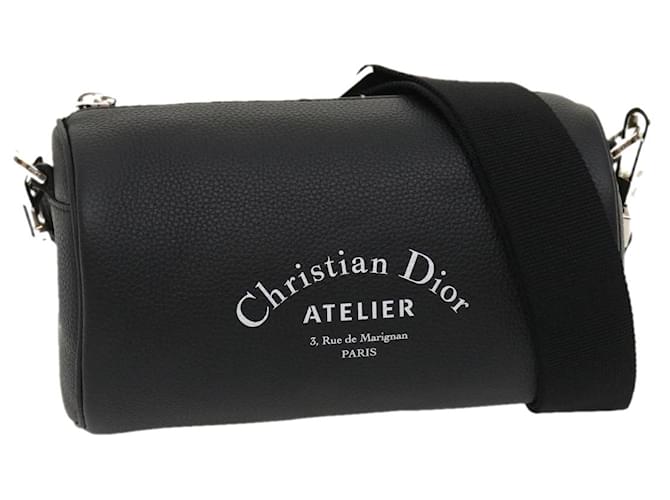 Bolsa de Ombro Christian Dior Atelier Bolsa de Ombro Couro Preto Autêntico 29708NO  ref.596915