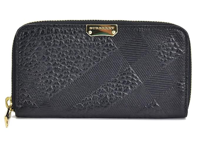 Burberry Leather Long Wallet Black Pony-style calfskin  ref.596934