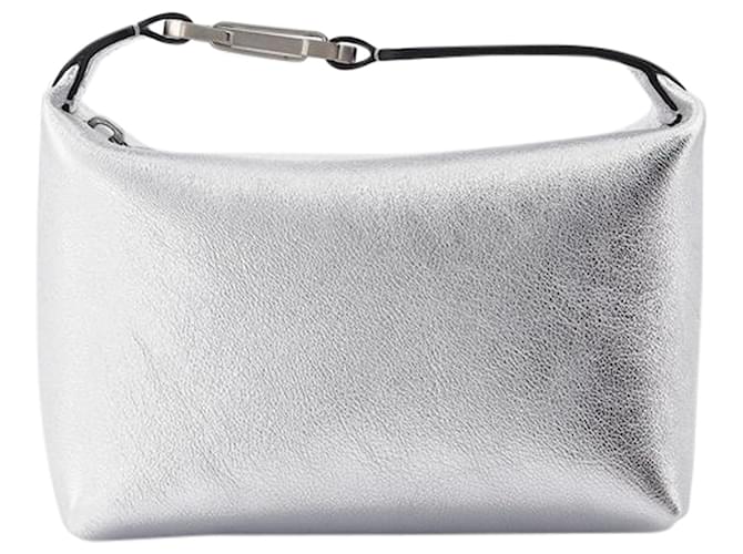 Autre Marque Moonbag bag in Silver Leather Silvery Metallic  ref.596966