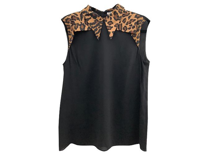 Top Miu Miu de viscosa negro