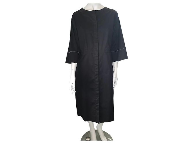 Vestido Peserico negro de algodón y elastano