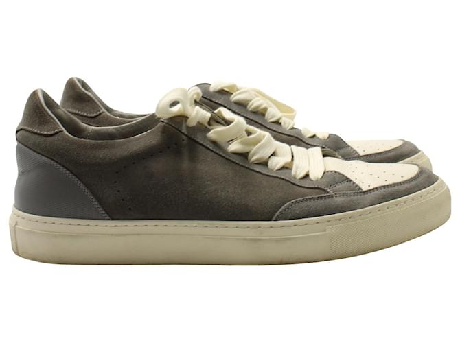 Brunello Cucinelli Low-Top-Sneaker aus grauem Wildleder Schweden  ref.597023