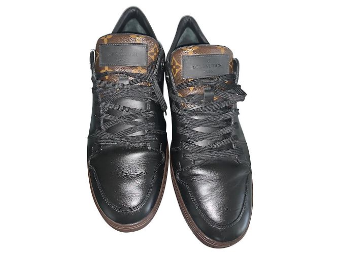 Louis Vuitton Sneaker Braun Schwarz Leder Textil