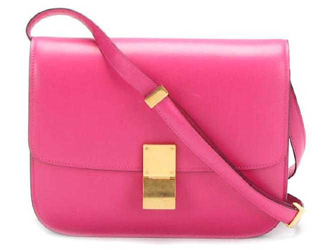 Céline Classic Box Bag Pink Leather Pony-style calfskin  ref.597034