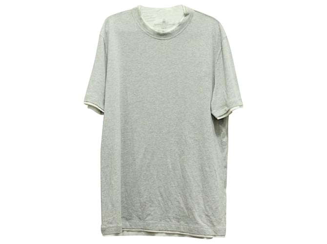 Brunello Cucinelli Flim T-Shirt mit Rundhalsausschnitt aus grauer Baumwolle  ref.597087