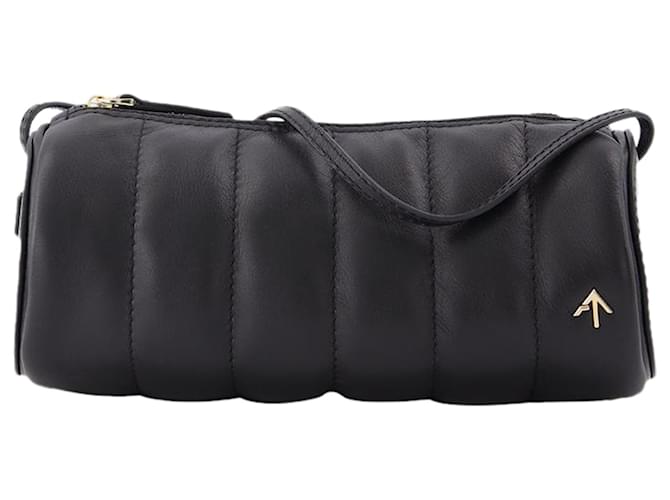 Autre Marque Padded Cylinder Bag in Black Leather  ref.597109