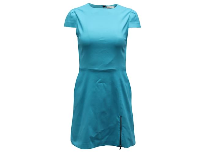 Alice + Olivia Kleid mit Reißverschlussdetail in türkiser Viskose Zellulosefaser  ref.597116