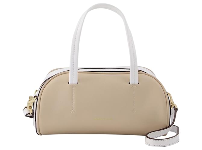 Autre Marque Hourglass Bag in Ivory and White Leather Beige  ref.597173