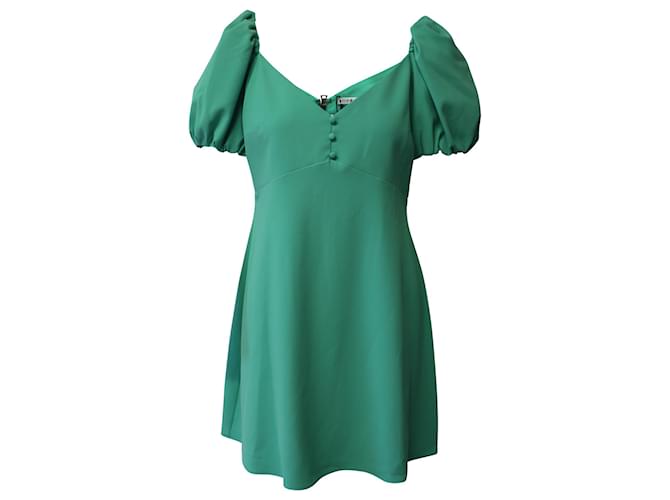 Alice + Olivia Dana Puff Sleeve Dress in Green Polyester  ref.597178