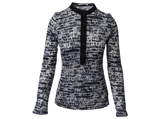 Blusa Proenza Schouler Manica Lunga Stampata in Cotone Multicolor