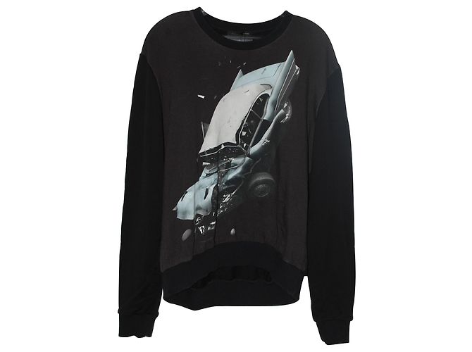 Christopher Kane Car Crash Sweatshirt aus schwarzer Baumwolle
