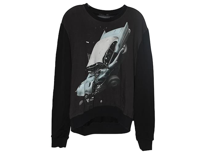 Christopher Kane Car Crash Sweatshirt aus schwarzer Baumwolle  ref.597192