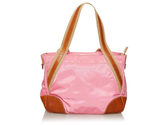 Prada Tessuto Tote Bag Pink Nylon