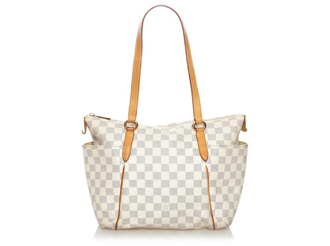 Louis Vuitton White Damier Azur Totally PM Blue Leather Cloth ref.236958 -  Joli Closet