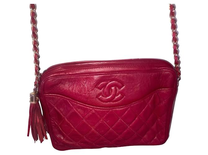Chanel Camera Red Leather  ref.597435