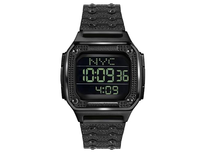 Philipp Plein Hyper $hock Crystal Digital Watch Black  ref.597577