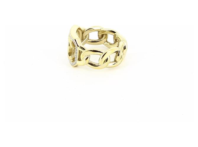 Chanel Golden rings, lined C with pearl Gold-plated  ref.597580