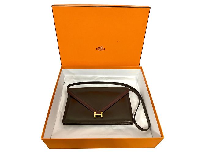 Bellissima borsa Hermès Lydie Marrone Bordò