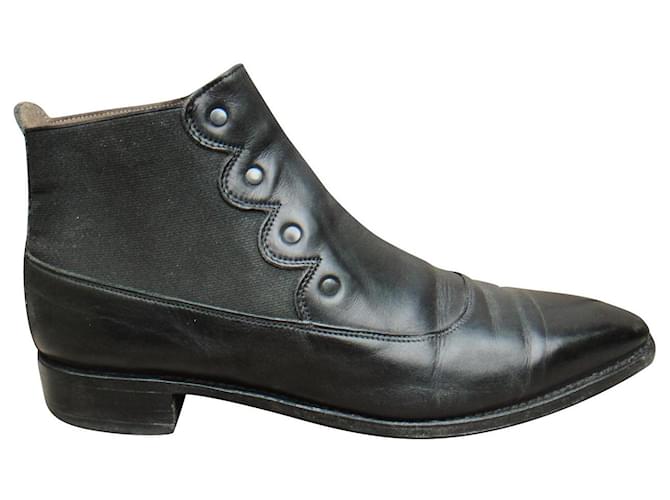 Paraboot p boots 39,5 Black Leather  ref.597703
