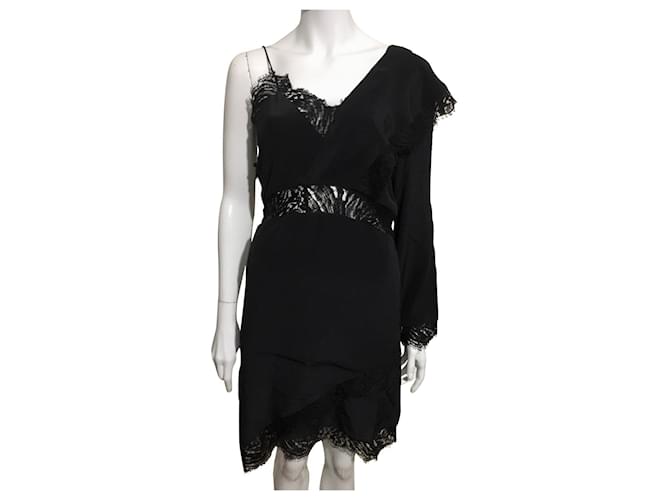 Iro Haven silk and lace dress, New with tags Black  ref.597812