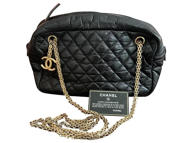 Camera Chanel Sac caméra Cuir Bleu Marine  ref.597833