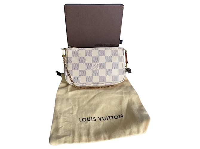 Louis Vuitton Pochette Wristlet Damier Azur Cream