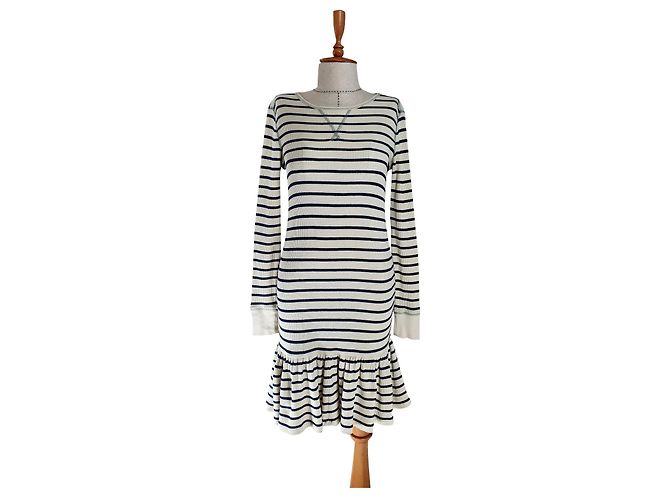 Vestido de algodón a rayas Polo Ralph Lauren Blanco Azul