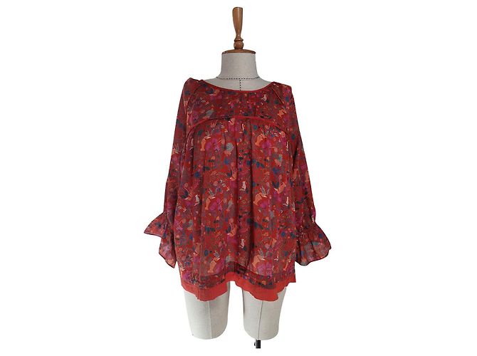 Noa Noa Camicetta Floreale in Cotone Multicolore