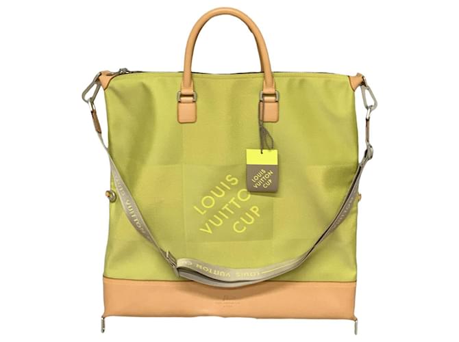 Louis Vuitton America's Cup Travel Bag in Yellow Damier Canvas and