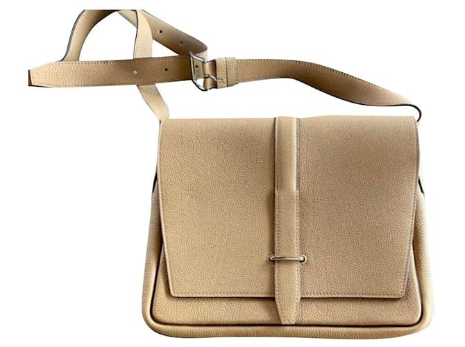 Birkin Hermès Comme neuf Steve Light Junior Messenger Bag Cuir Beige  ref.597963