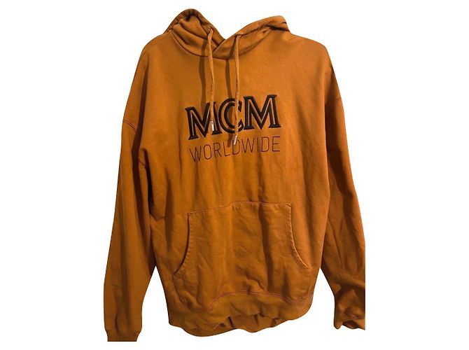 Sudadera con capucha MCM naranja de algodón oversize