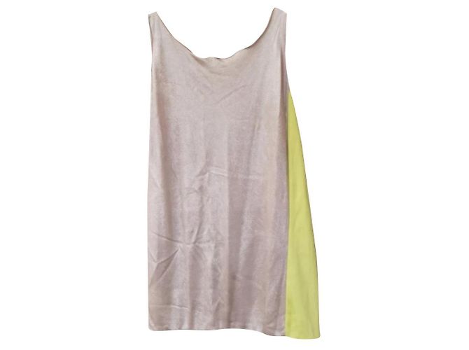Pinko Lycra Kleid Schwarz Grau Gelb