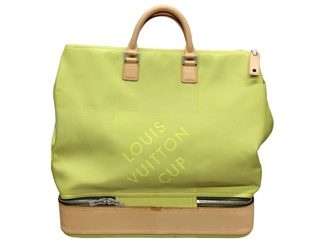 Louis Vuitton Reisetasche Gelb Leinwand  ref.597976